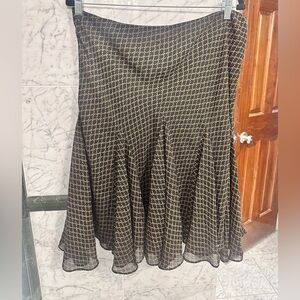 Lauren Ralph Lauren black/brown classic Midi Skirt – Flowy Chiffon – Size L